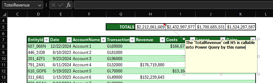 Excel Data Example